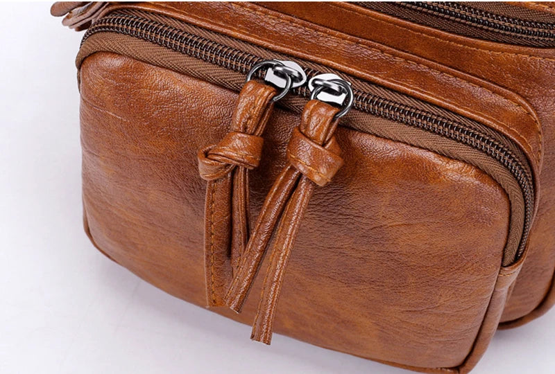 Vintage PU Leather Crossbody Bag – Small Shoulder Handbag