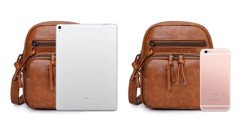 Vintage PU Leather Crossbody Bag – Small Shoulder Handbag