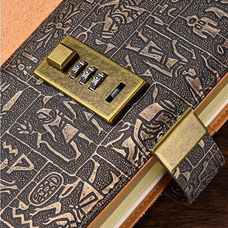 Vintage Notebook With Lock Retro Leather Diary Journal Notebook Sketchbook Stationery School Office Supplies Note Book