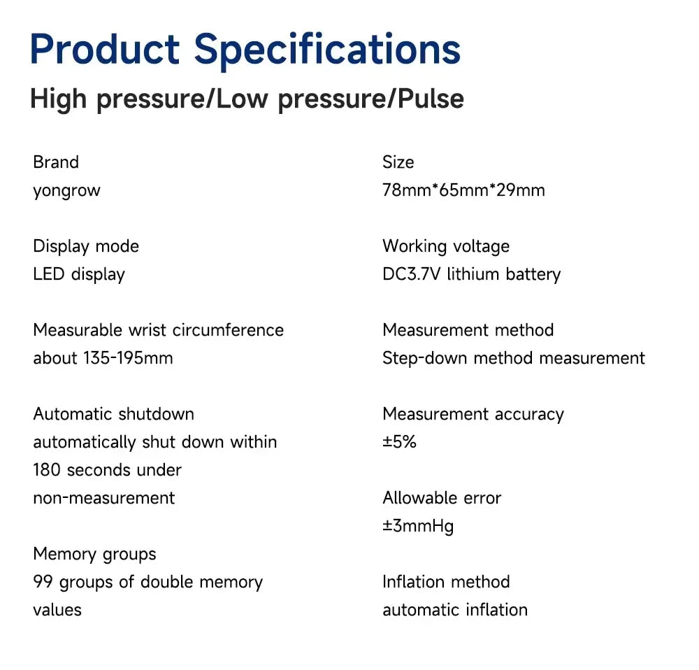 Wrist Blood Pressure Monitor