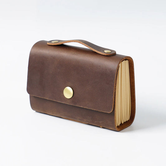 Handmade Leather Pocket Sketchbook – Vintage Leather Journal Notebook, Memo Pad for Writing & Sketching