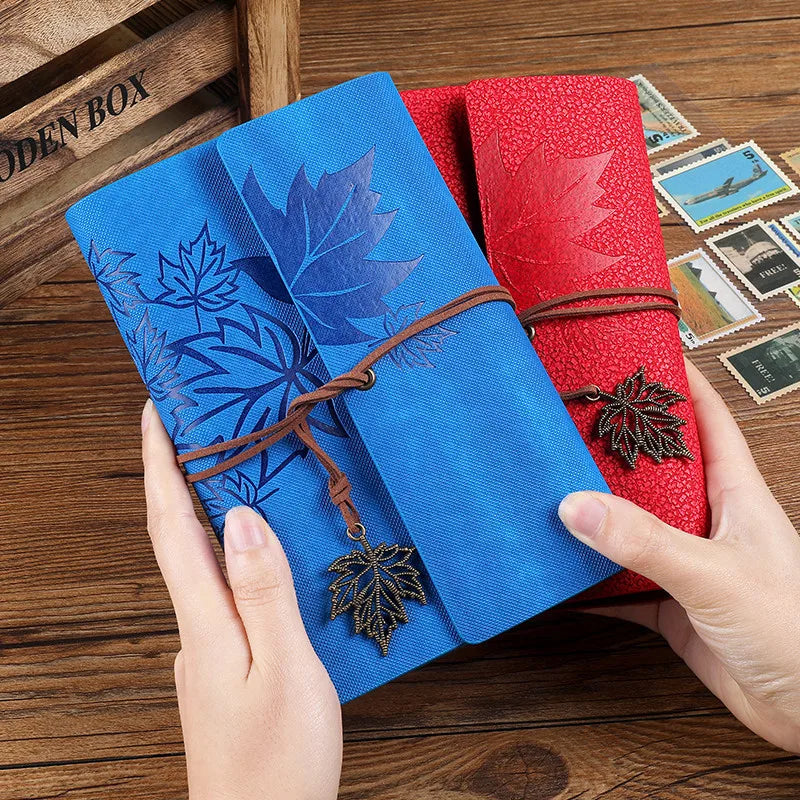 Travelers Vintage PU Leather Blank Notebook for Journaling