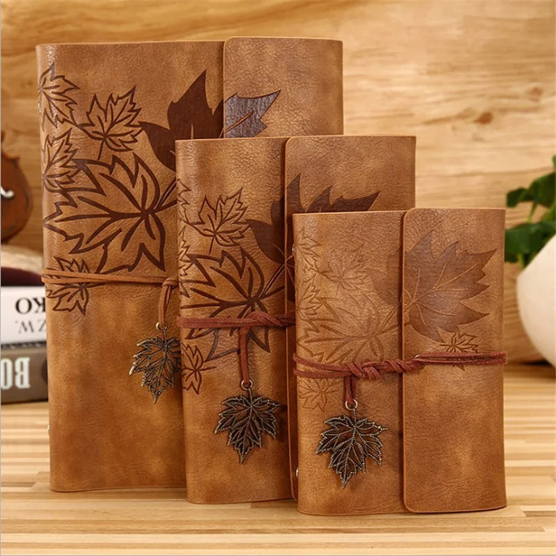 Travelers Vintage PU Leather Blank Notebook for Journaling