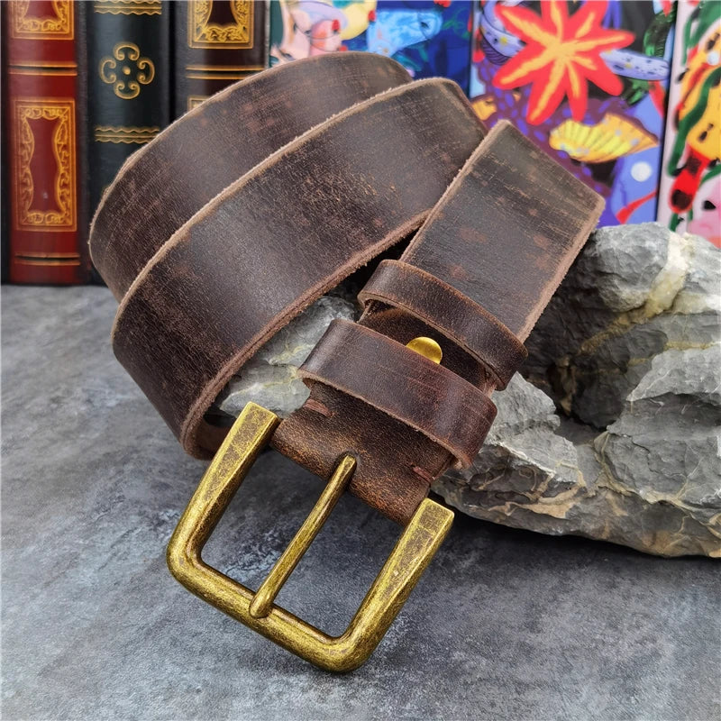 "Luxury Retro Pin Buckle Leather Belt"