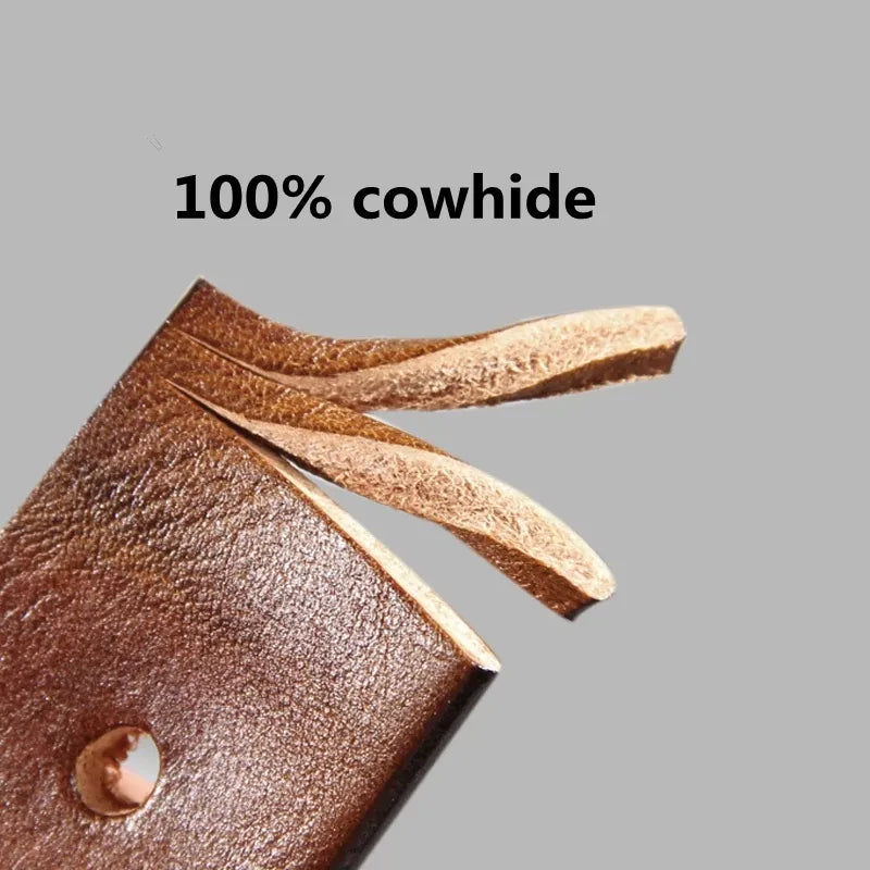 "Handmade Luxury: Retro All-Match Cowhide Jeans Belt for Men"