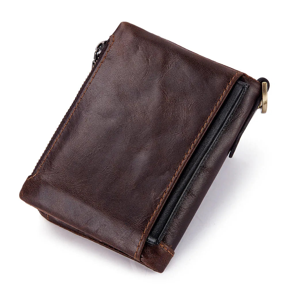 "Multi-functional Card Pocket Cow Leather Wallet: Vintage Male Elegance"