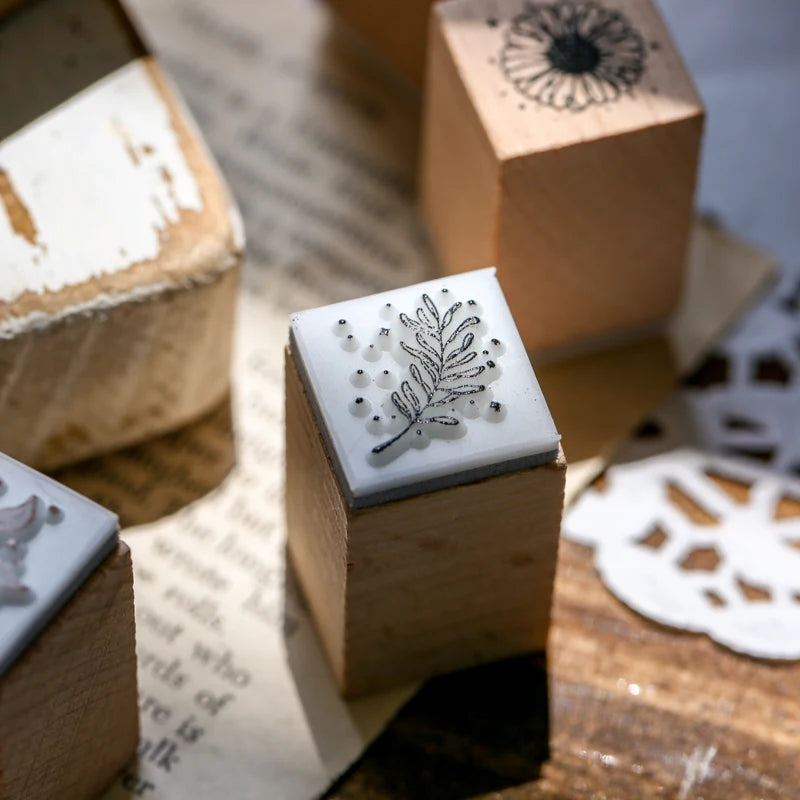 DIY 16pcs Vintage Wooden Stamp Gift Set