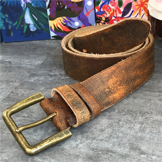 "Luxury Retro Pin Buckle Leather Belt"