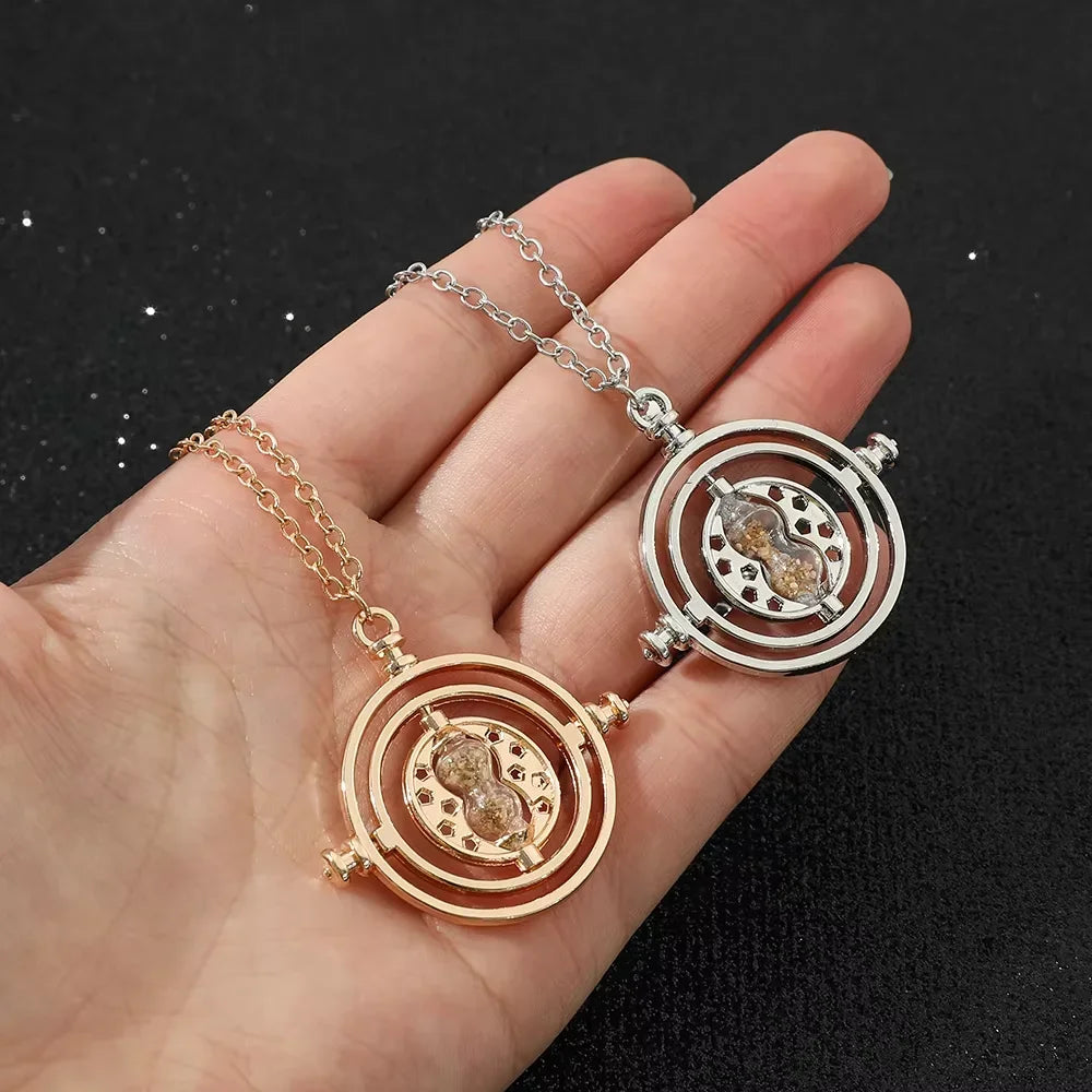 Harried Time Necklace Timer Hourglass 360 Rotatable
