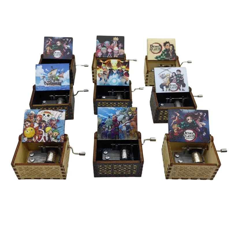 "Harry Potter-Themed Wooden Music Box - Hand-Cranked Retro Charm"