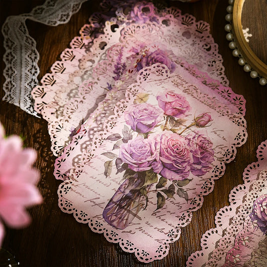 Vintage Rose Floral Lace Paper for Scrapbooking and Journaling