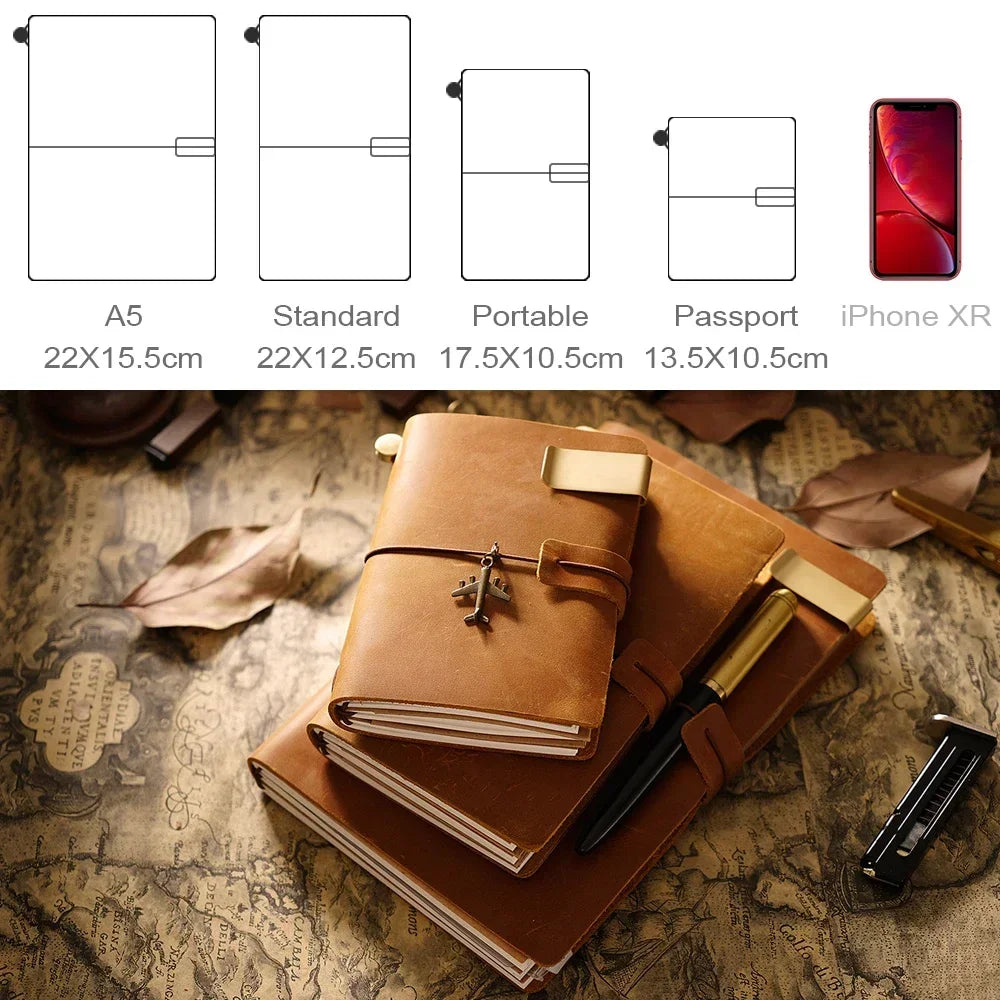 Genuine Leather Vintage Notebook Cover for Travel and Journaling