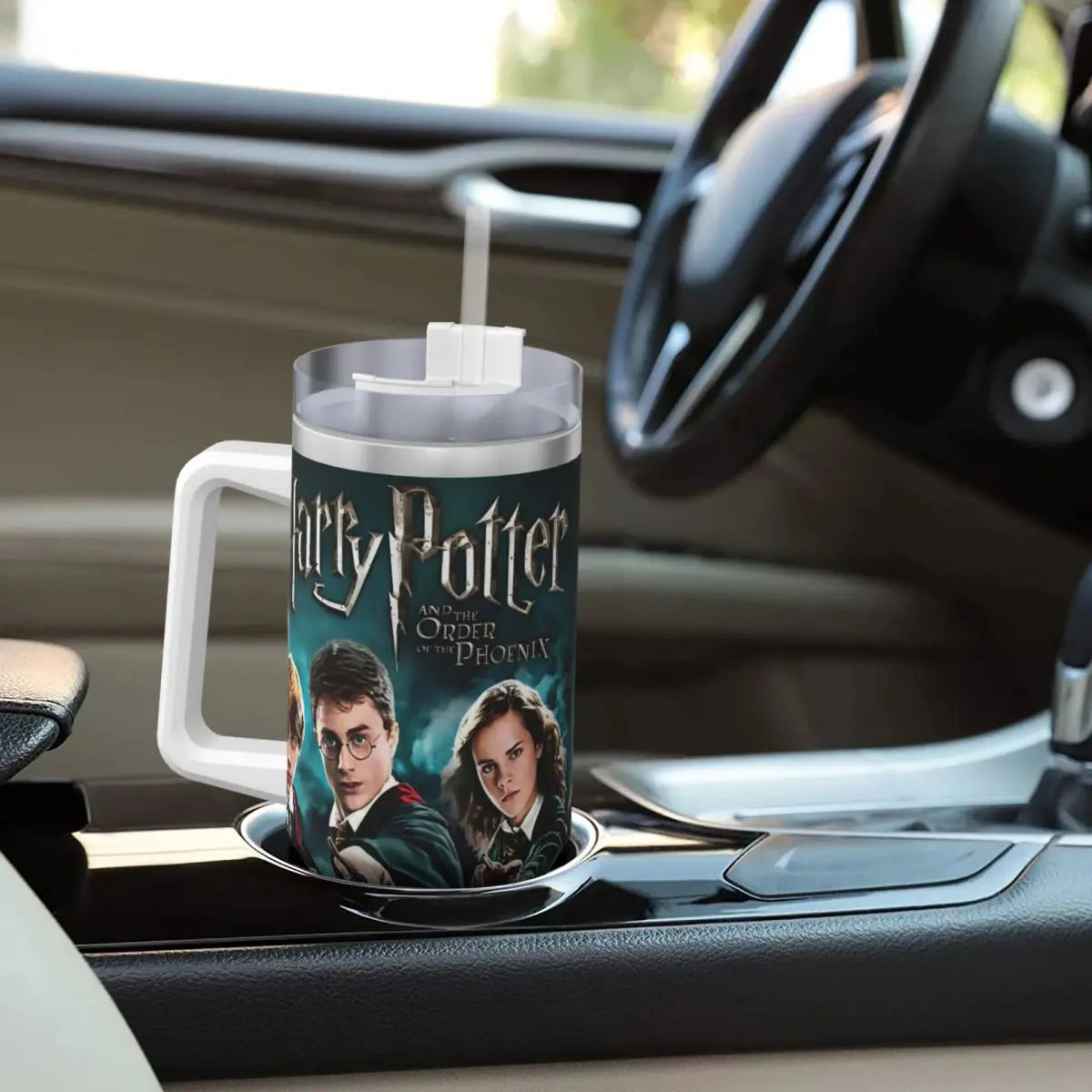 "Harry Potter Stainless Steel Tumbler with Straw & Lid"