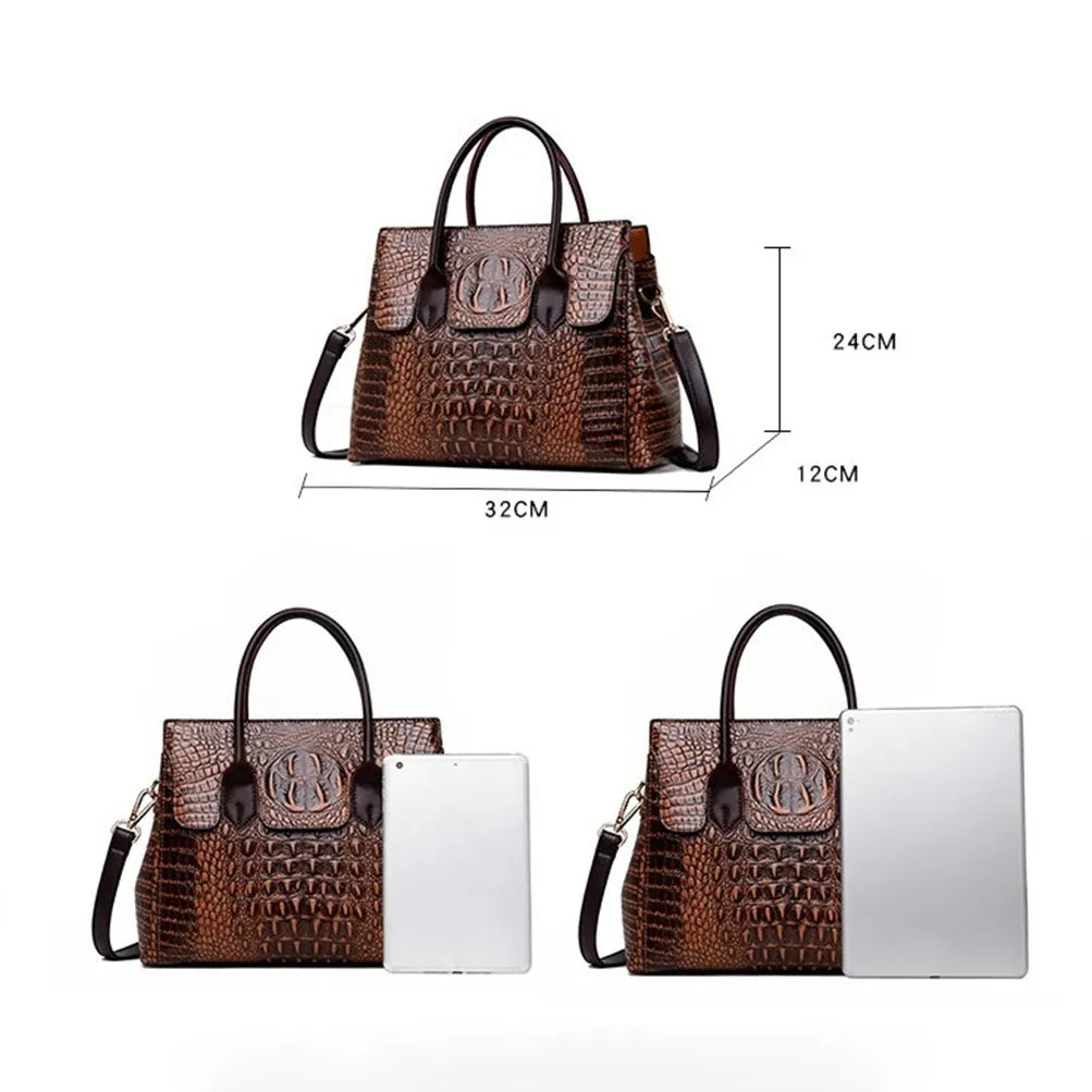 "Luxury Redefined: Genuine Leather Crocodile Handbag for Women"