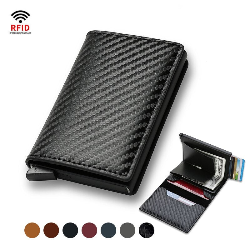 "RFID-Protected Carbon Fiber Trifold Wallet for Men"