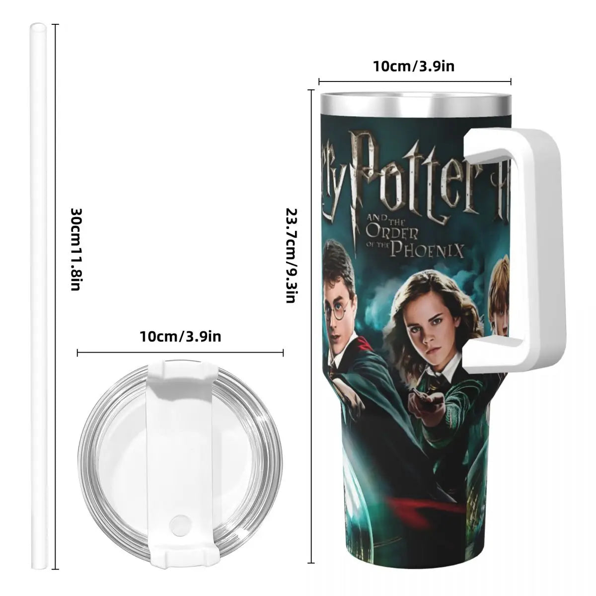 "Harry Potter Stainless Steel Tumbler with Straw & Lid"