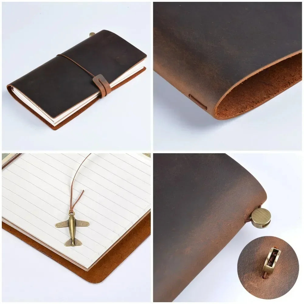 Genuine Leather Vintage Notebook Cover for Travel and Journaling