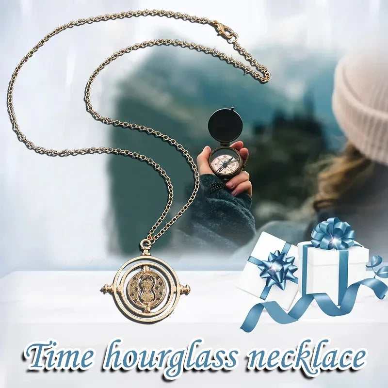 Harried Time Necklace Timer Hourglass 360 Rotatable