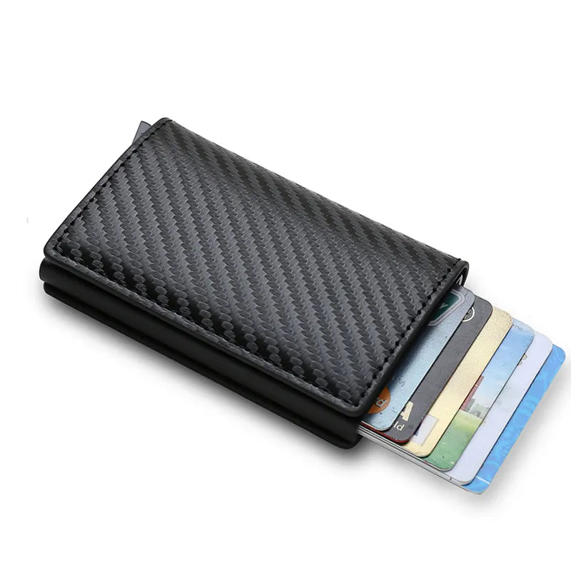 "RFID-Protected Carbon Fiber Trifold Wallet for Men"