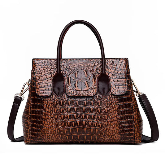 "Luxury Redefined: Genuine Leather Crocodile Handbag for Women"