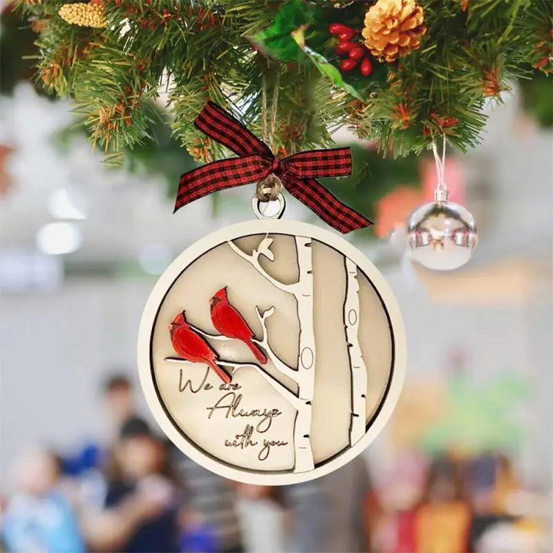 Christmas Wooden Red Bird Pendant - A Heartwarming Holiday Ornament