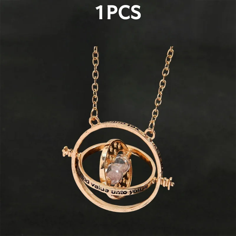Harried Time Necklace Timer Hourglass 360 Rotatable