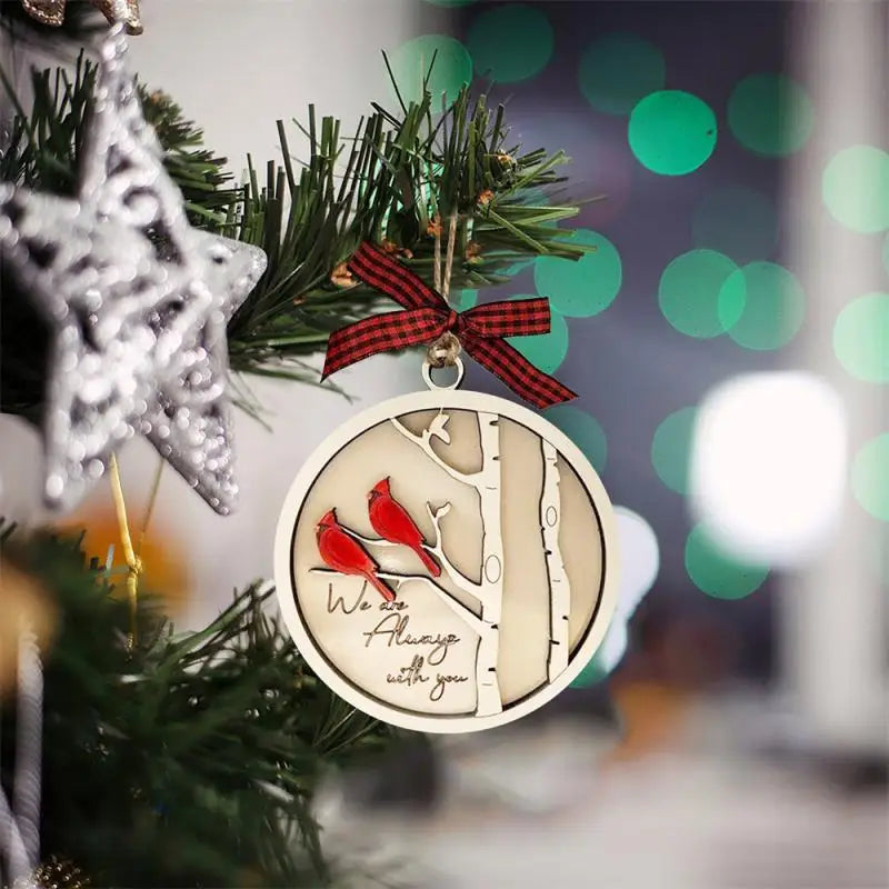 Christmas Wooden Red Bird Pendant - A Heartwarming Holiday Ornament