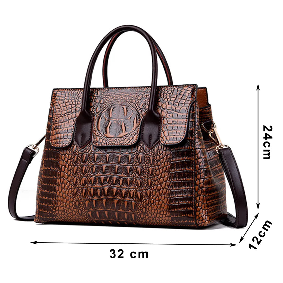 "Luxury Redefined: Genuine Leather Crocodile Handbag for Women"