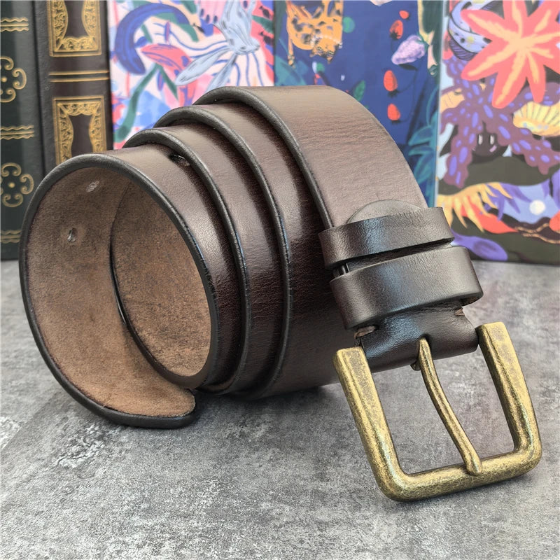 "Luxury Retro Pin Buckle Leather Belt"