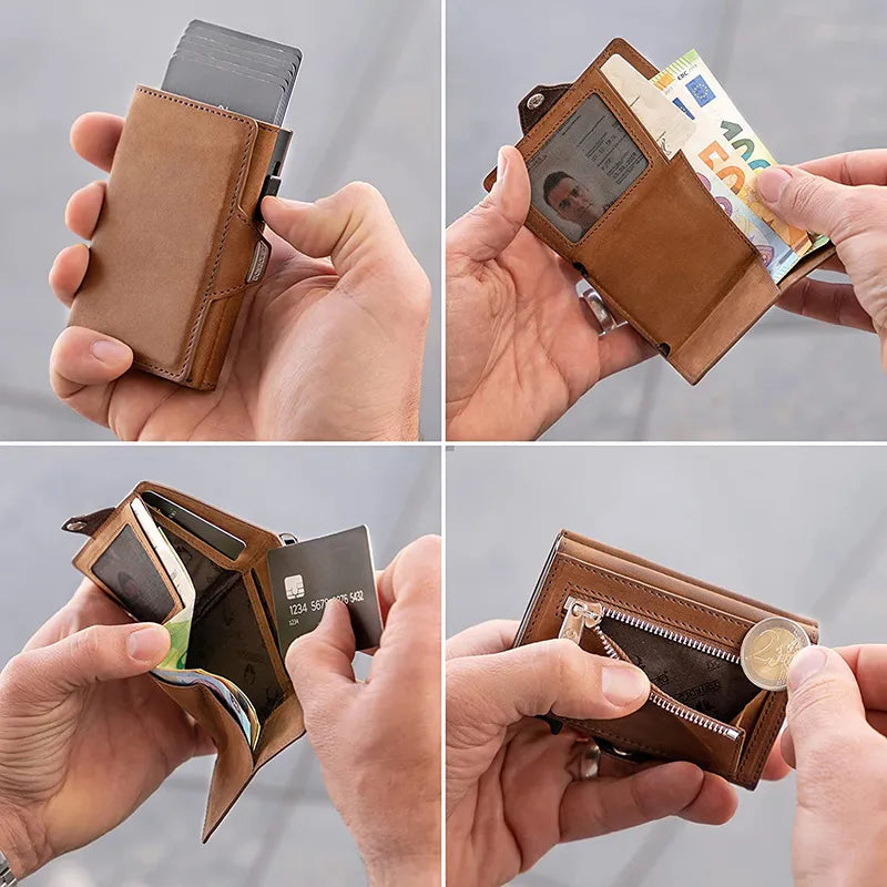 "Smart Style: Men and Women's RFID Leather Wallet"