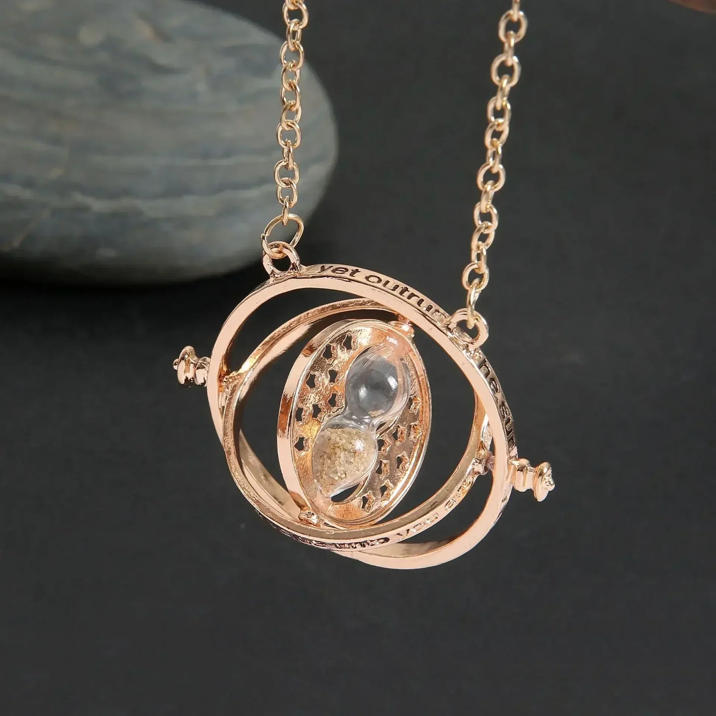 Harried Time Necklace Timer Hourglass 360 Rotatable
