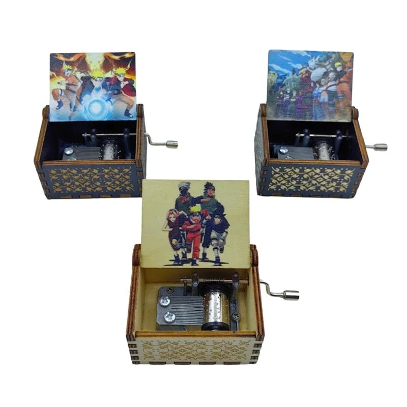 "Harry Potter-Themed Wooden Music Box - Hand-Cranked Retro Charm"