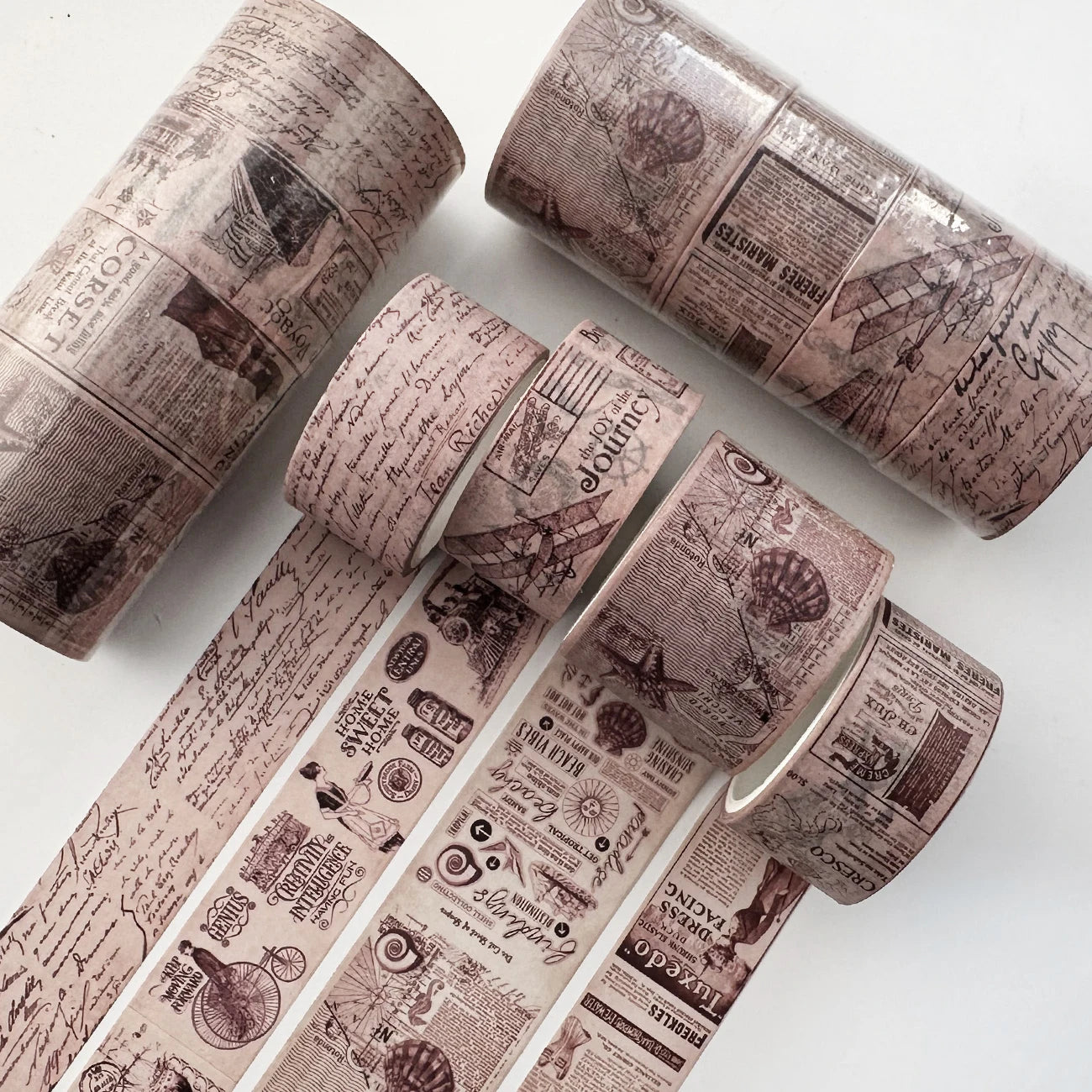 Vintage Washi Tape Set for Scrapbooking and Journaling