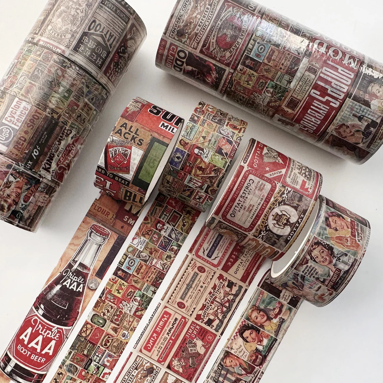 Vintage Washi Tape Set for Scrapbooking and Journaling