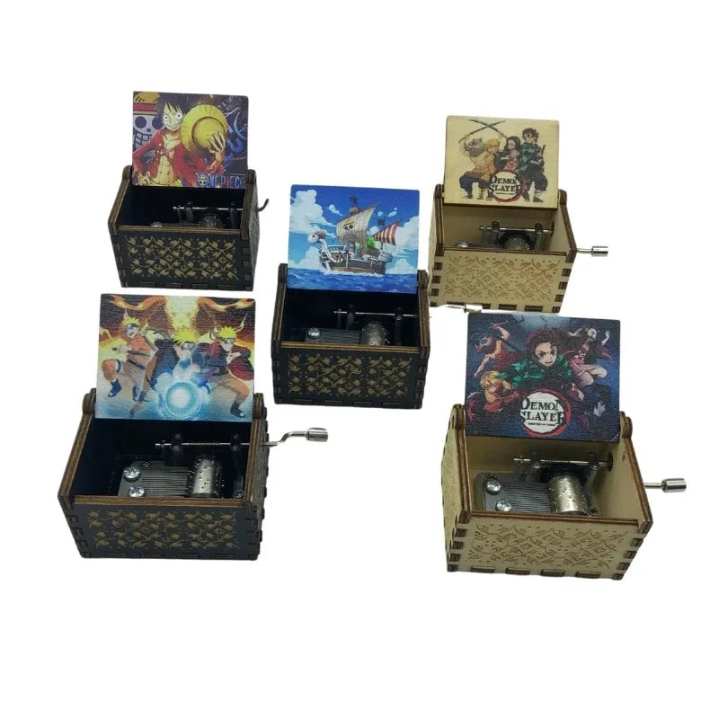 "Harry Potter-Themed Wooden Music Box - Hand-Cranked Retro Charm"